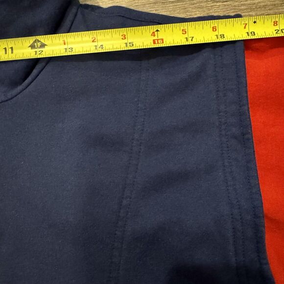 Vintage 90s Sport Sweatshirt Quarter Zip Fleece Mens 38 M Navy Red Made in USA - Picture 7 of 10